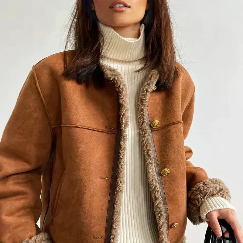 Jordan - Button Down Shearling Jacket — view 3