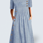 Josephine - elegant striped summer midi dress — view 1