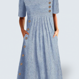 Josephine - elegant striped summer midi dress — view 1