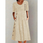 Josephine - elegant striped summer midi dress — view 5