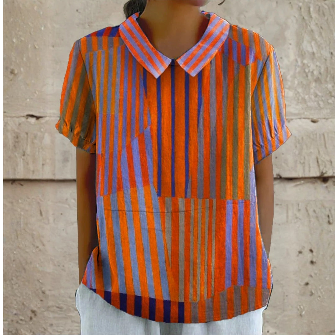 Josie - Geometric Stripe Blouse — view 1
