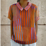 Josie - Geometric Stripe Blouse — view 1