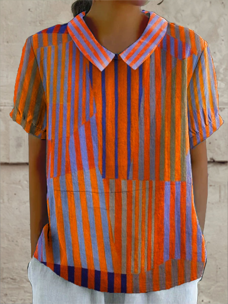 Josie - Geometric Stripe Blouse — view 2
