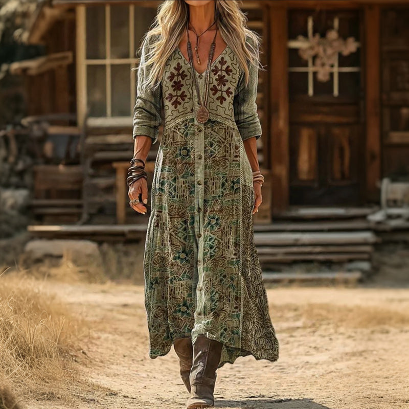 Josie - retro inspired casual long sleeve dress — view 1