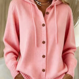 Judith - Hooded Button Front Cardigan — view 1