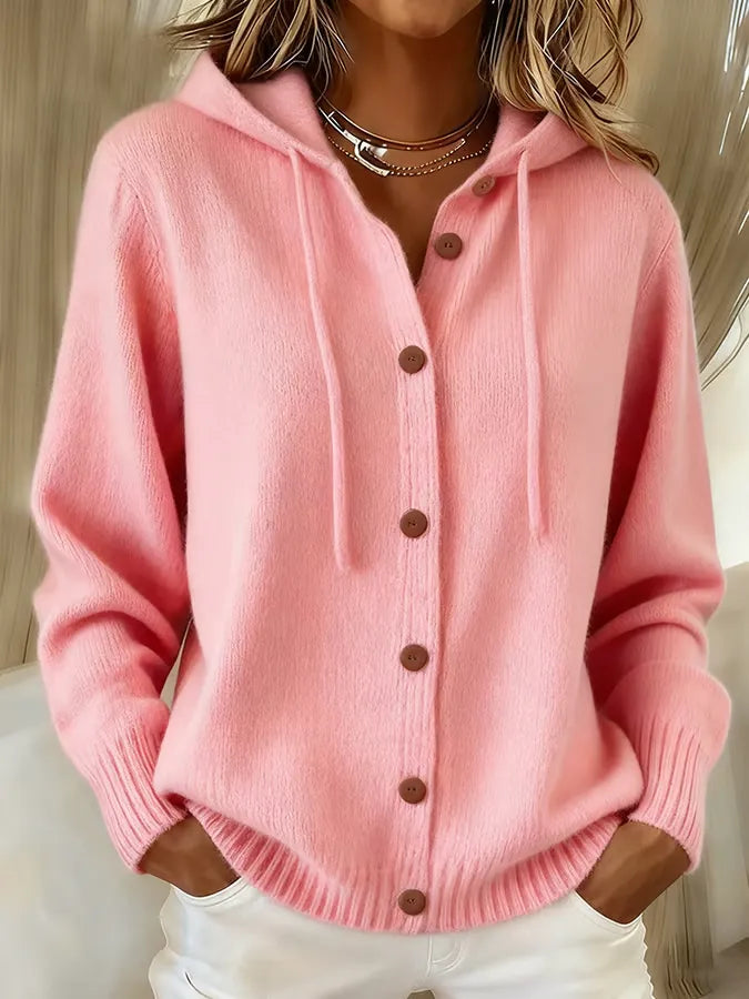 Judith - Hooded Button Front Cardigan — view 1
