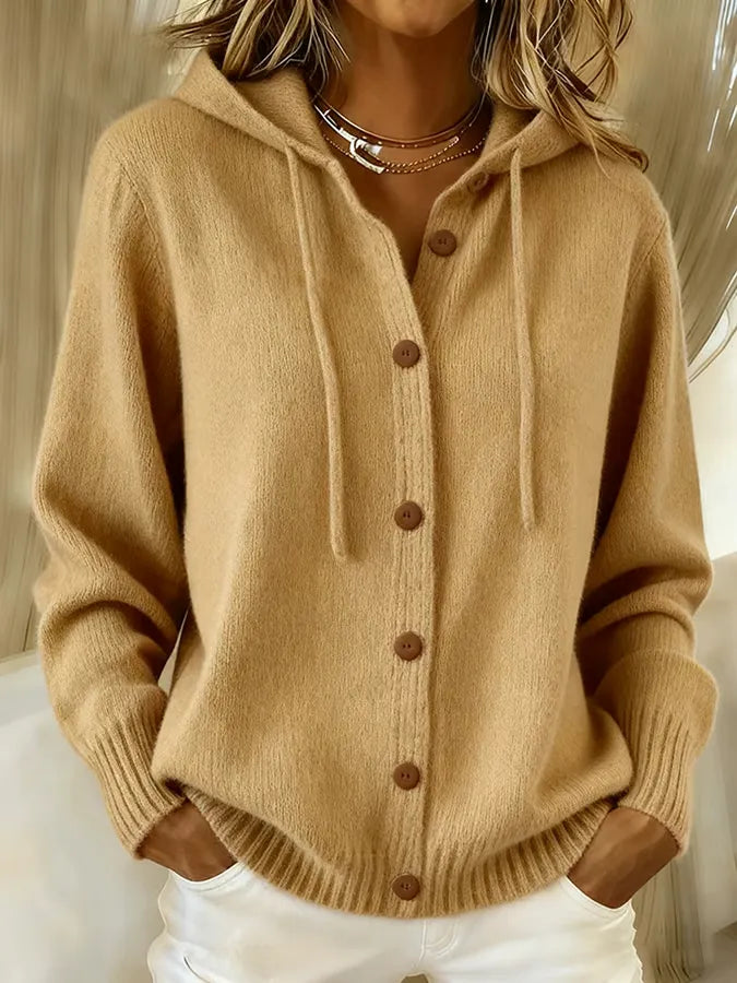 Judith - Hooded Button Front Cardigan — view 3