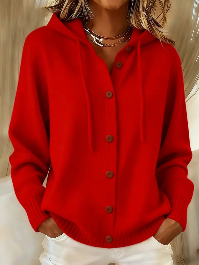 Judith - Hooded Button Front Cardigan — view 5