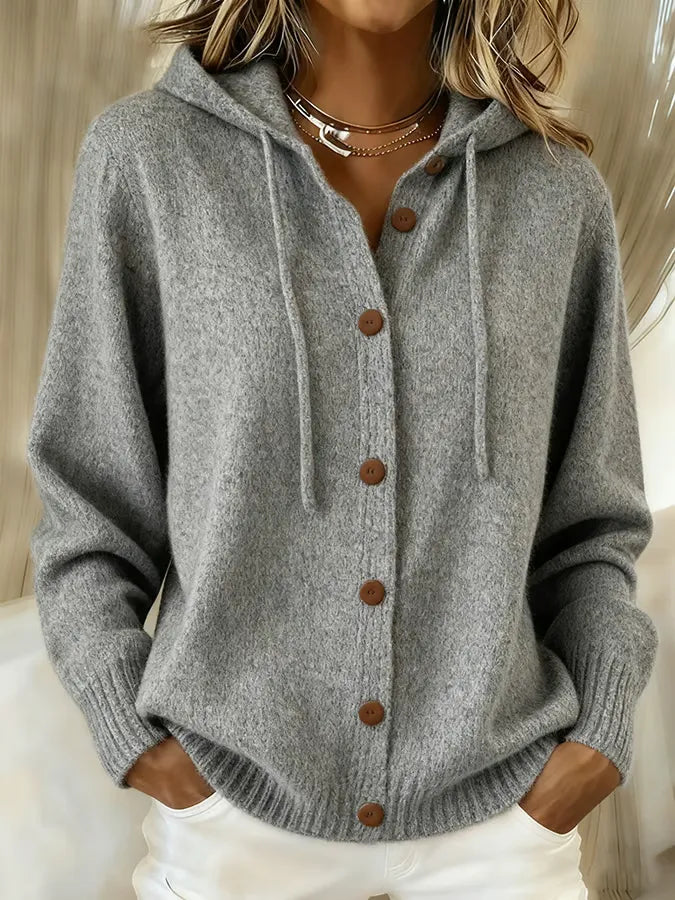 Judith - Hooded Button Front Cardigan — view 6