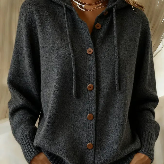 Judith - Hooded Button Front Cardigan — view 7