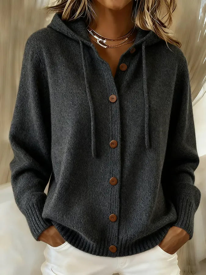 Judith - Hooded Button Front Cardigan — view 7