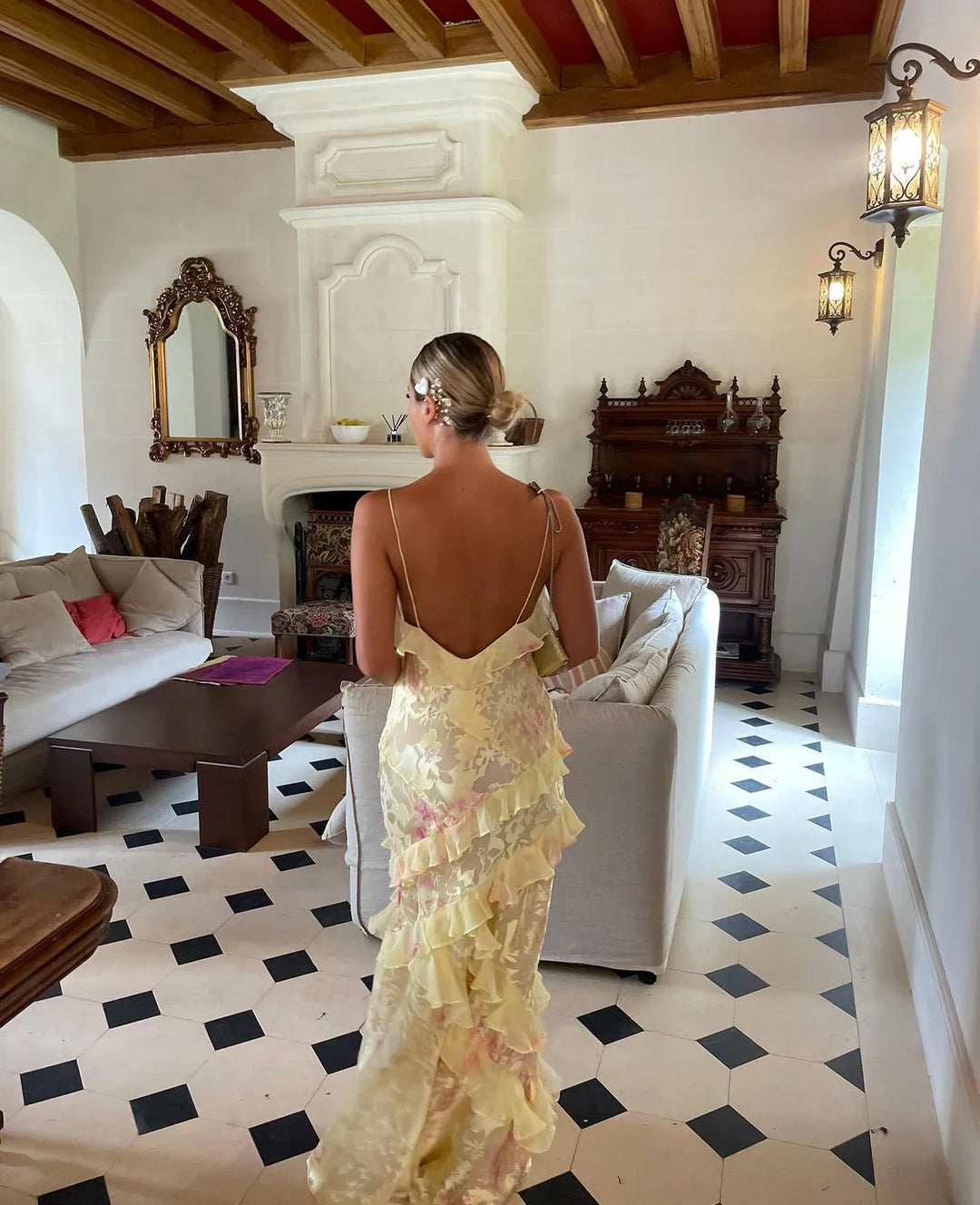Julia - long dress with frills — view 5