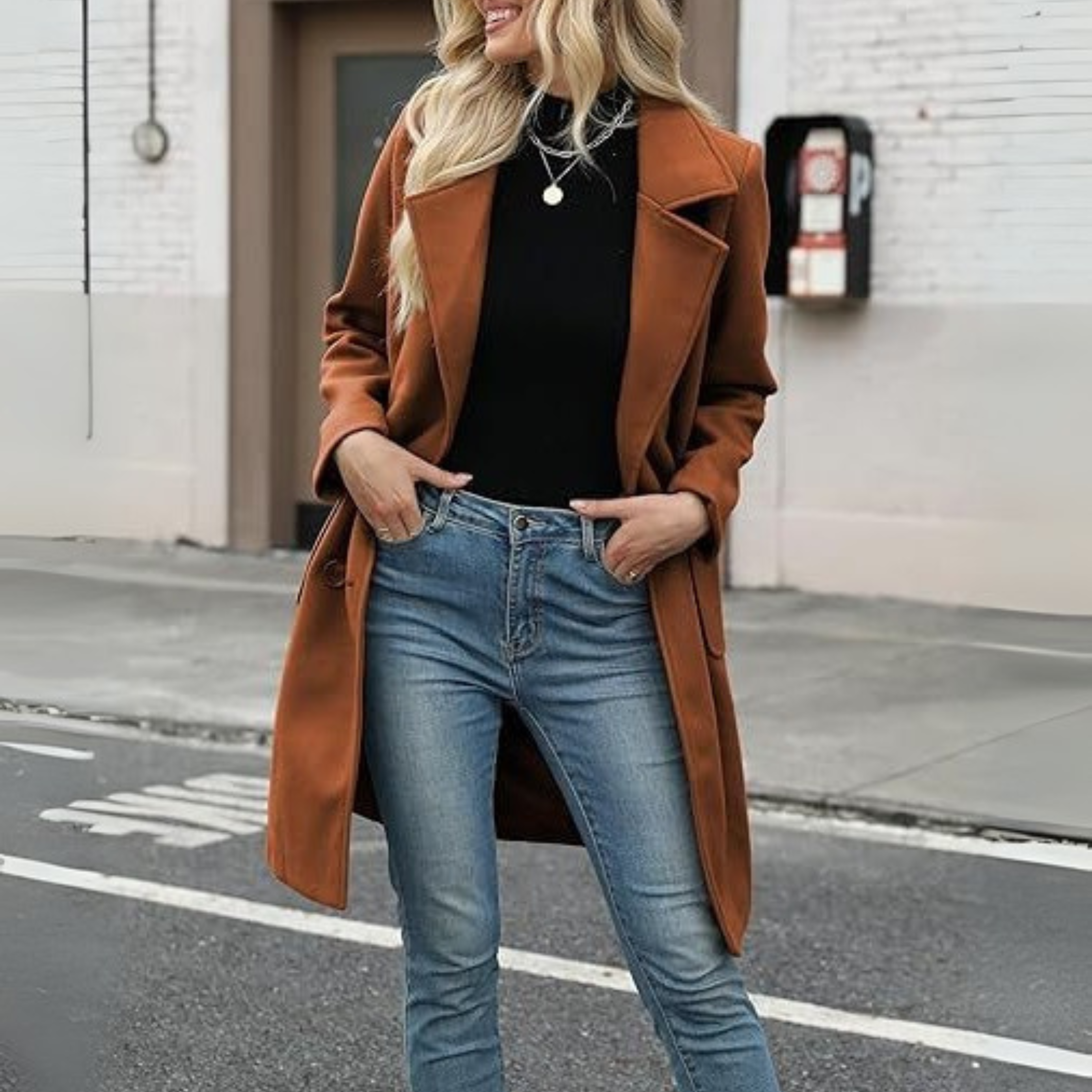 Julia - casual mid-length button front jacket — view 3