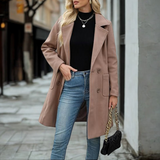 Julia - casual mid-length button front jacket — view 5