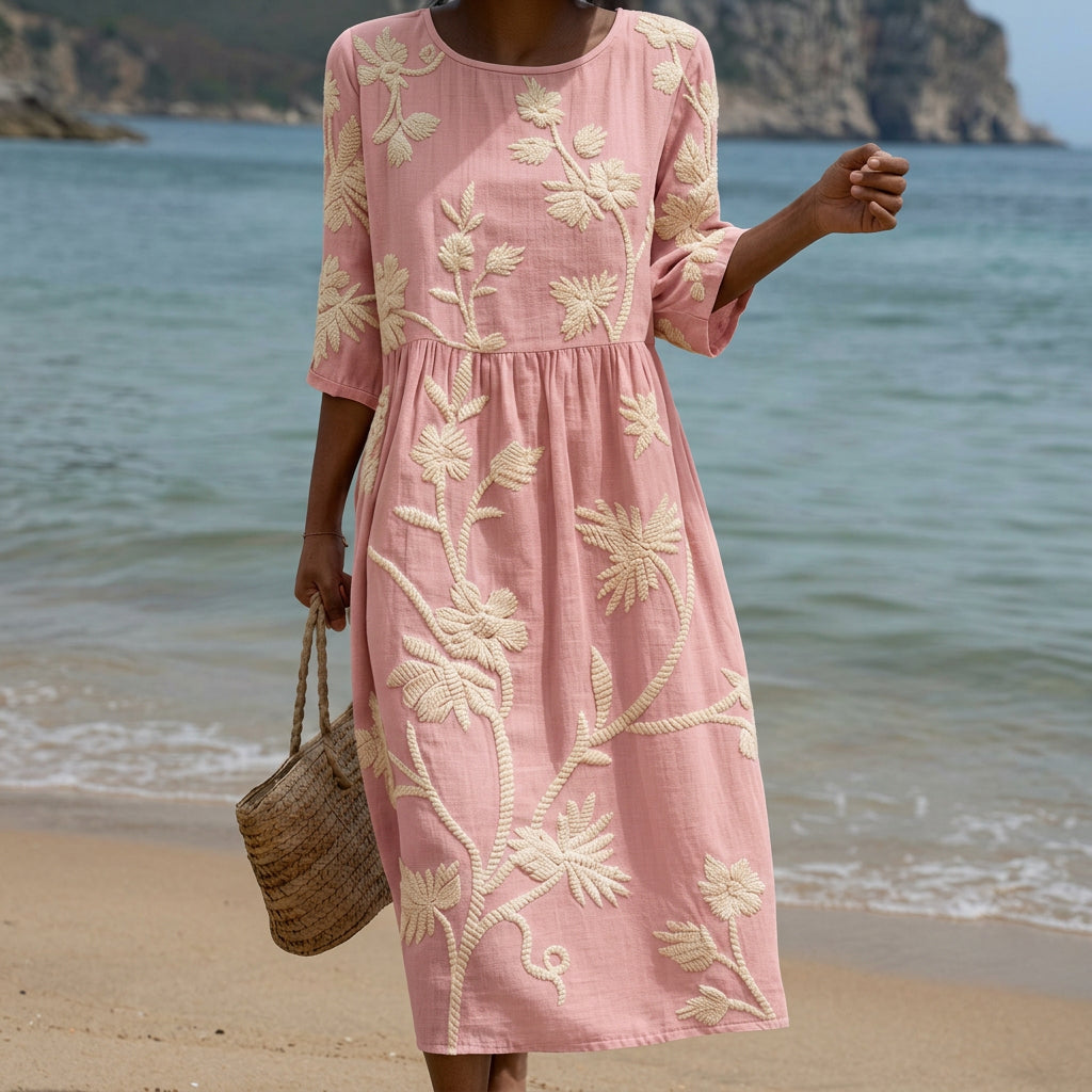 Juniper - midi dress with plant and flower print — view 1