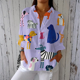 Juniper - light shirt with dog print — view 1