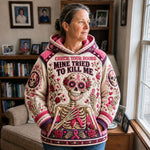 Hoodie - Skeleton with pink ribbon — view 1