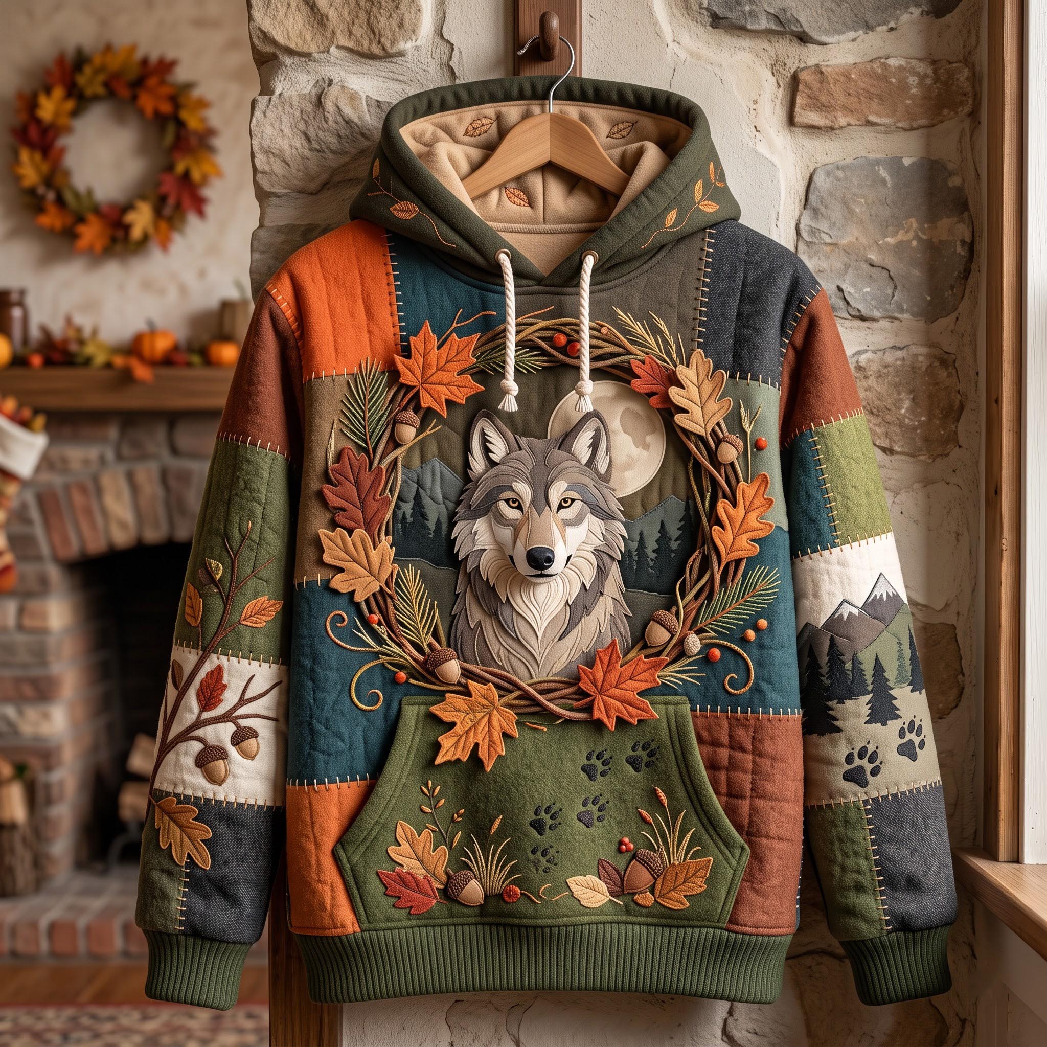 Hoodie - Wolf in the autumn forest — view 1