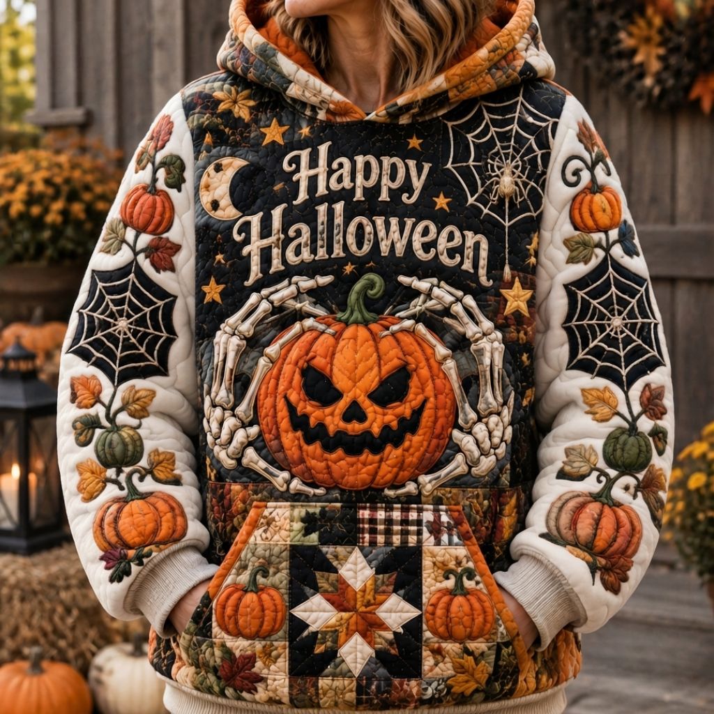 Hoodie - Evil Grin Halloween Pumpkin — view 1