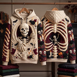 Hoodie - Halloween Skeleton Pattern — view 1
