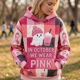 Hoodie - October spirit with pink ribbon — view 1
