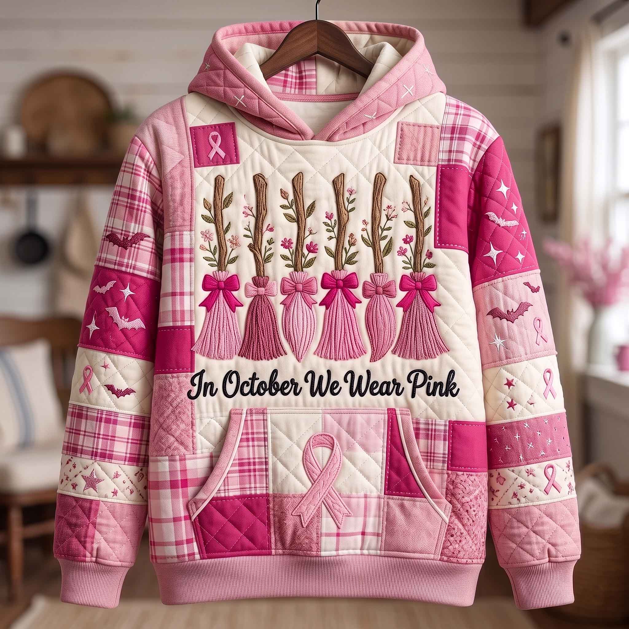 Hoodie - Pink October Motifs — view 1