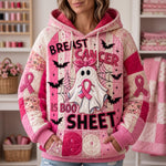 Hoodie - Ghost with pink ribbon — view 1