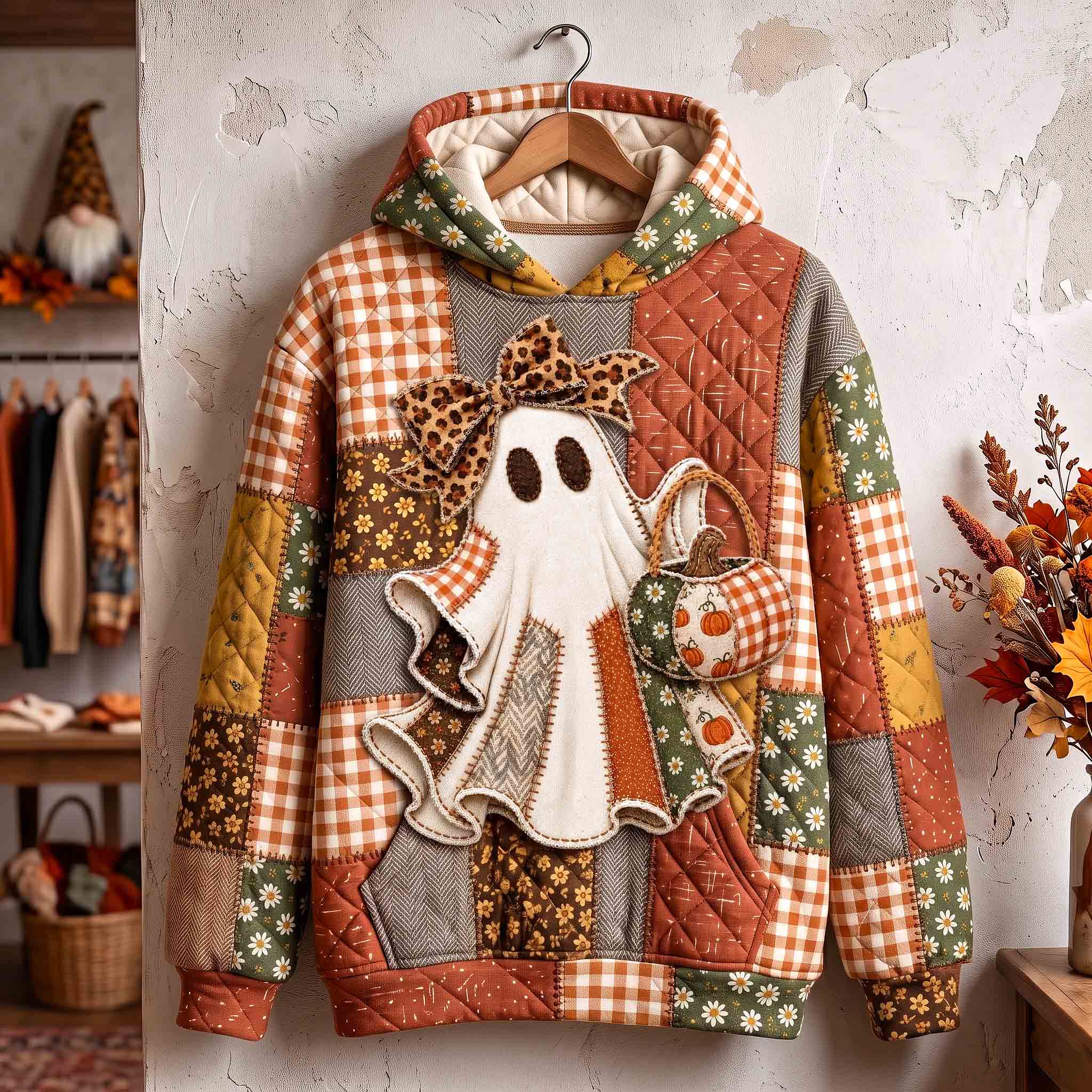 Hoodie - Ghost with pumpkins — view 1