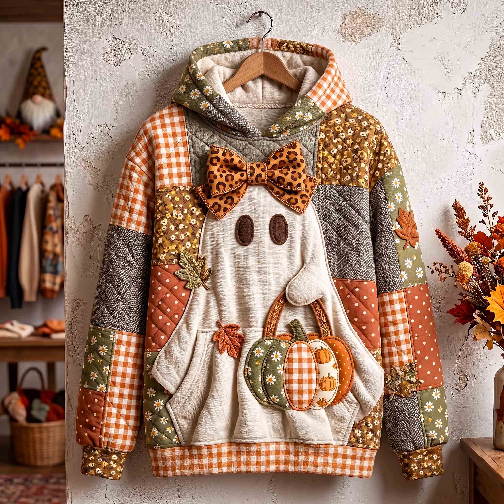 Hoodie - Ghost with pumpkins — view 1
