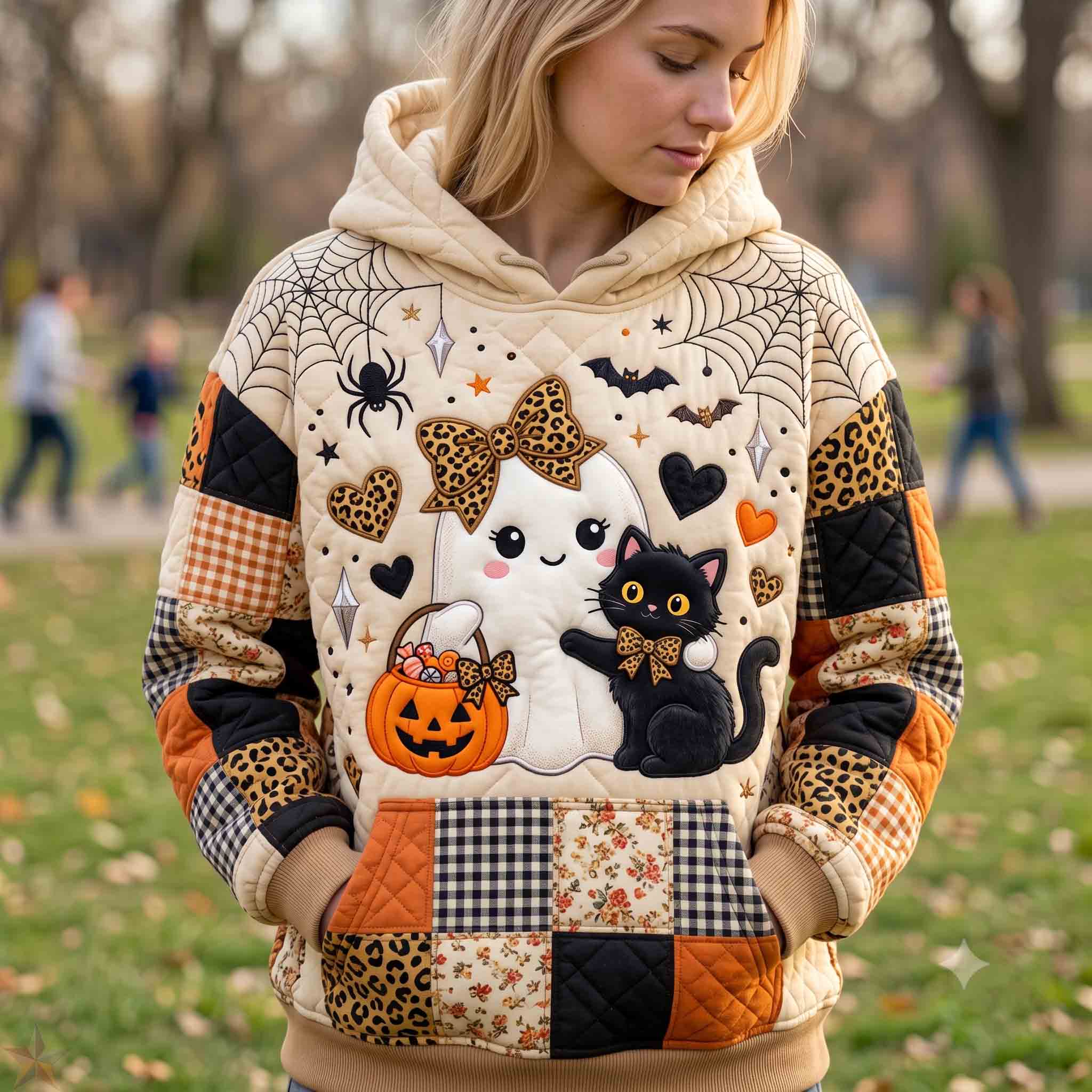 Hoodie - Ghost with pumpkins — view 1