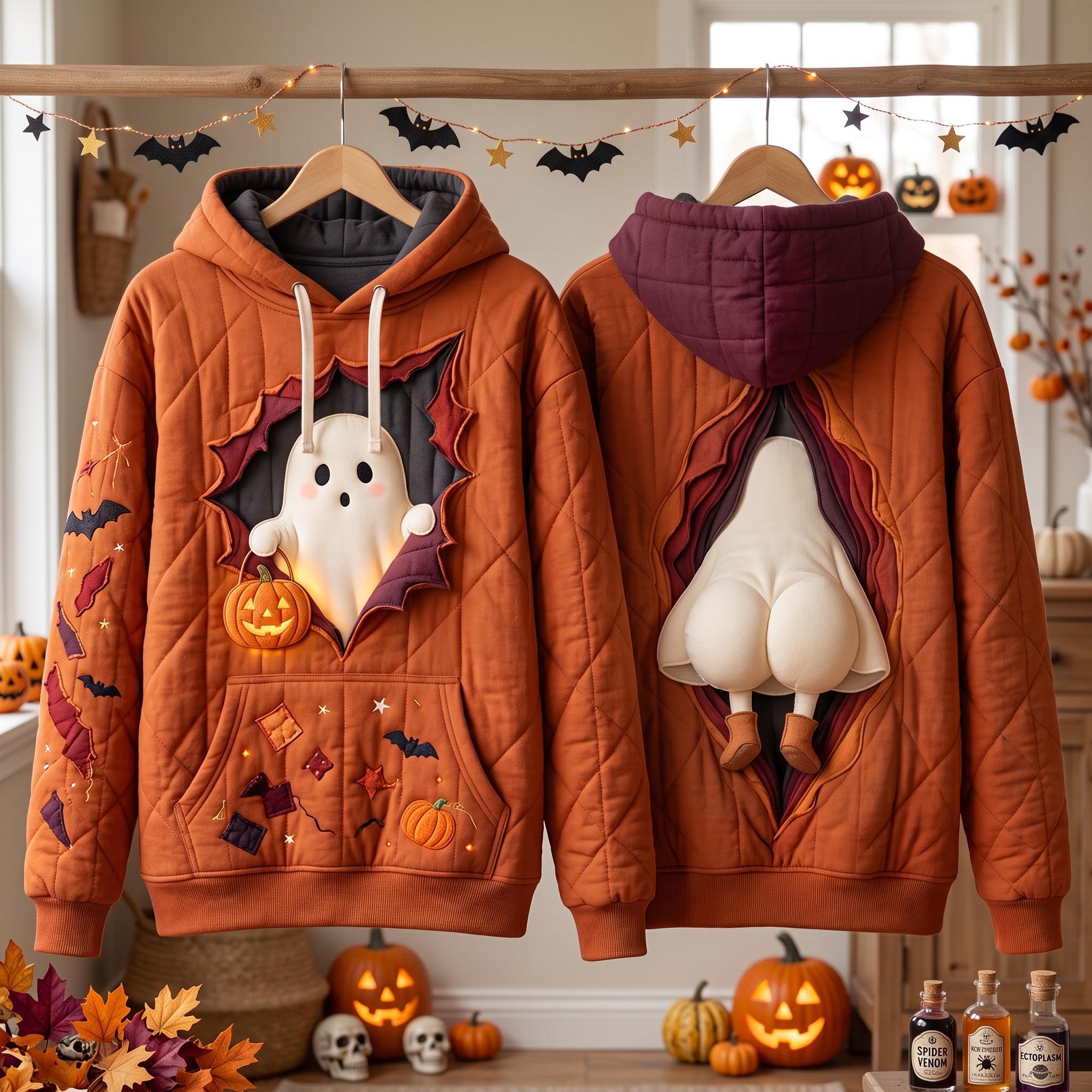 Hoodie - Ghost with pumpkins — view 1