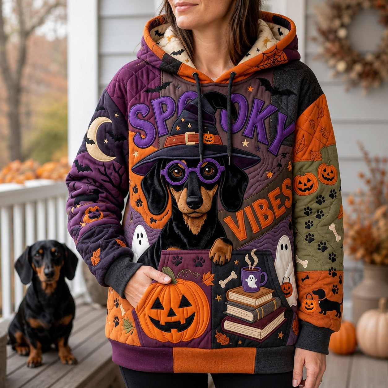 Hoodie - Dachshund in Halloween mood — view 1