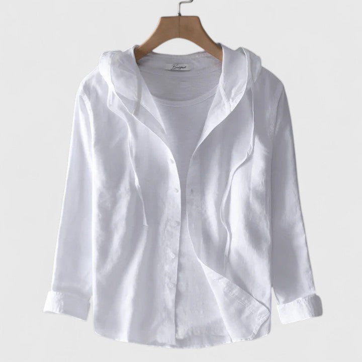 Kara - elegant hooded blouse — view 2