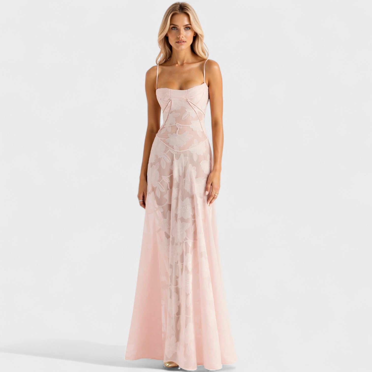 Kaylee - Floral Lace Maxi Dress — view 5