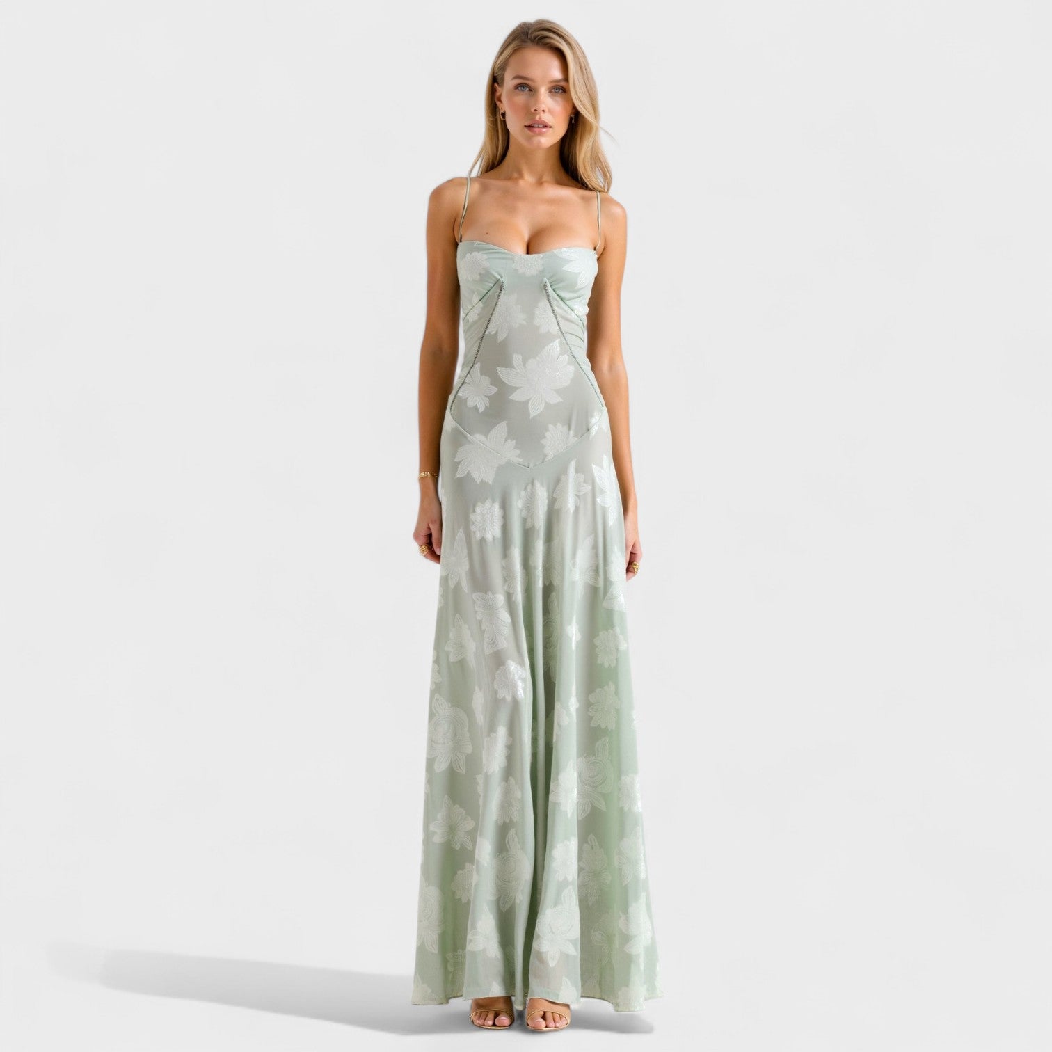 Kaylee - Floral Lace Maxi Dress — view 7