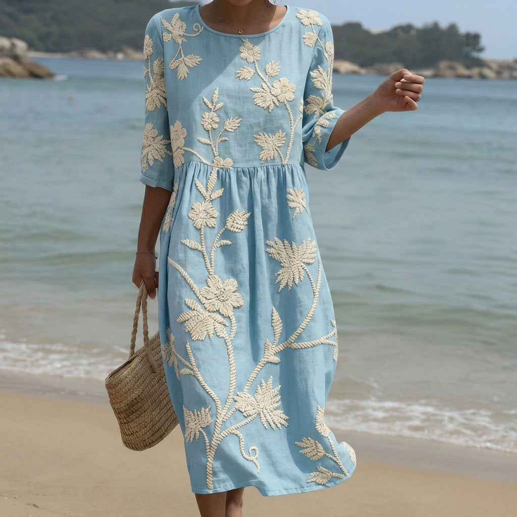 Keira - midi dress with plant and flower print — view 1