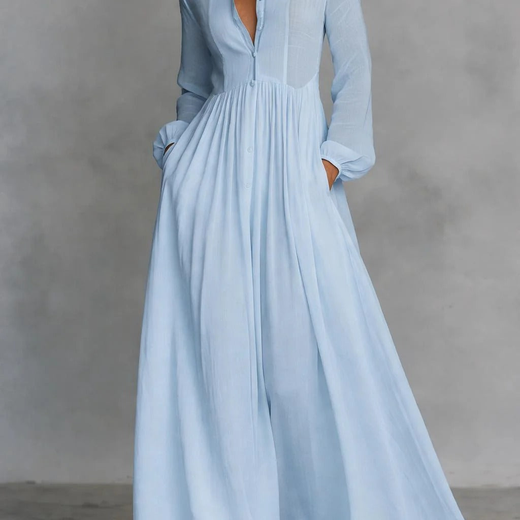 Kelly - button front maxi dress with easy fit — view 1