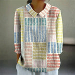 Kelly - blouse with colour blocks and lines — view 1