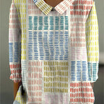 Kelly - blouse with colour blocks and lines — view 2