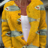 Kelsey - Retro Knit Cardigan Sweater — view 1