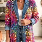 Kennedy - sequin print eye-catching coat — view 2