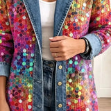 Kennedy - sequin print eye-catching coat — view 3