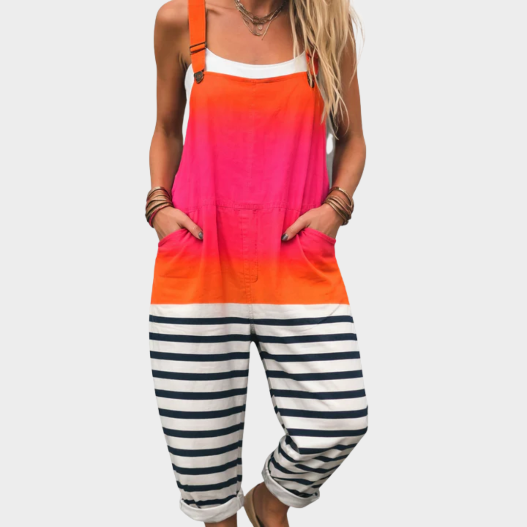 Comfortable patterned overalls — view 1