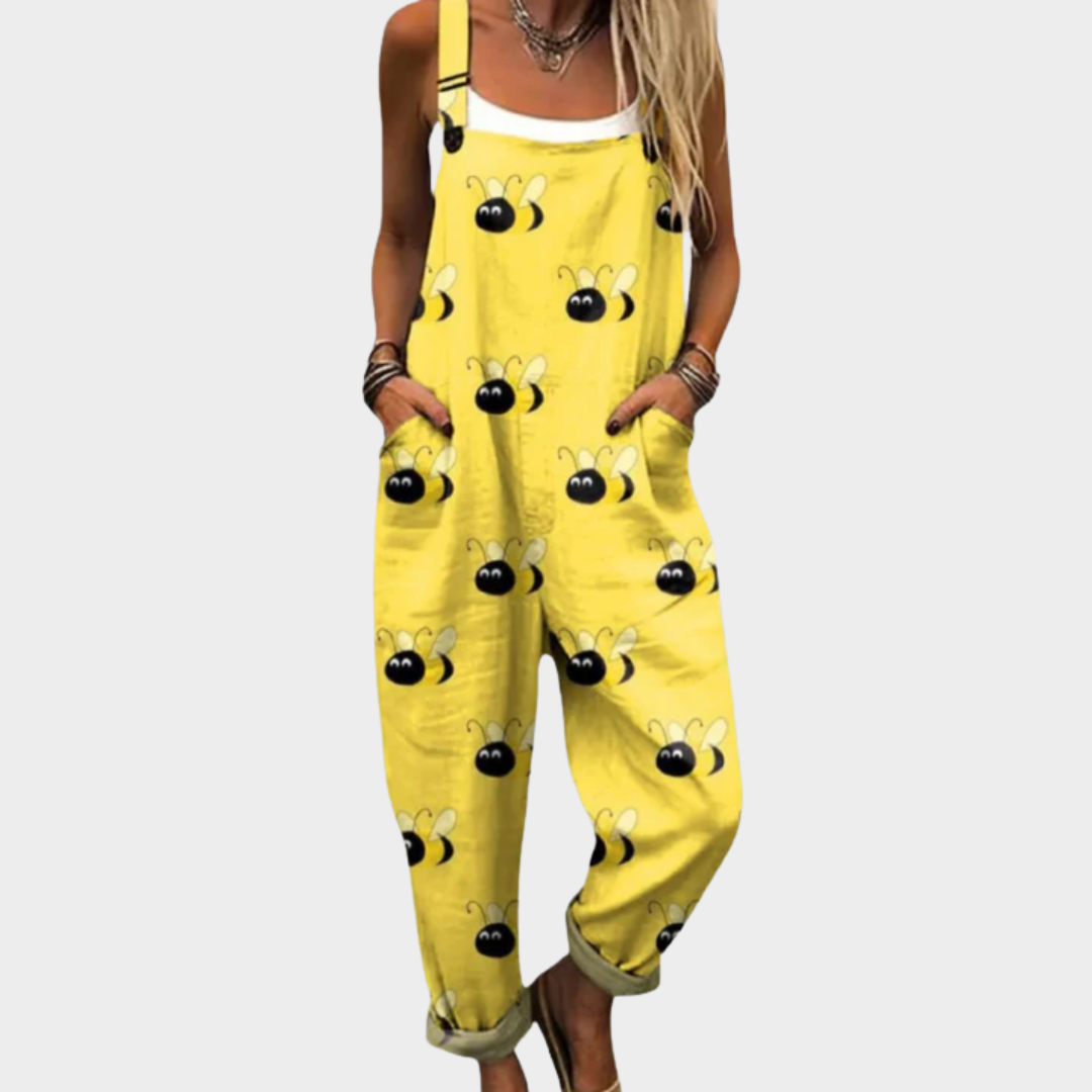 Comfortable patterned overalls — view 1