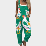 Comfortable patterned overalls — view 1