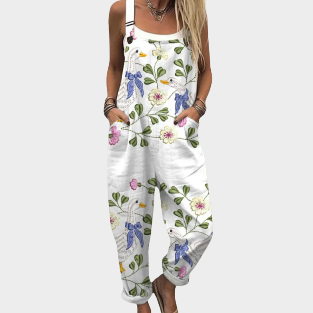Comfortable patterned overalls — view 1