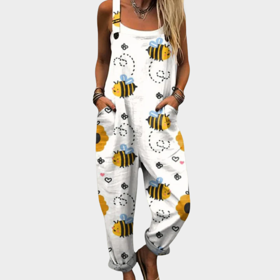 Comfortable patterned overalls — view 1