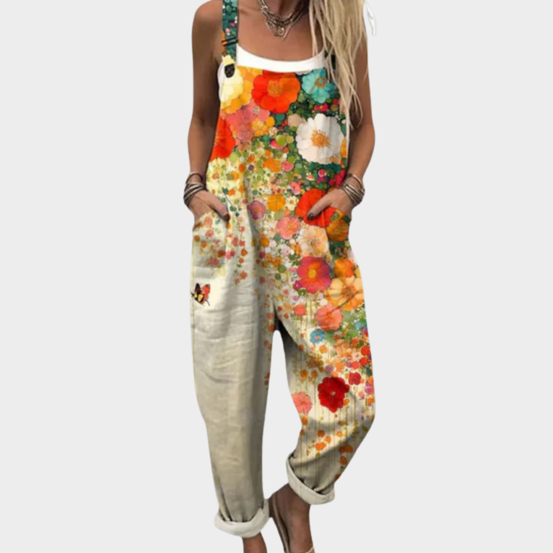 Comfortable patterned overalls — view 1
