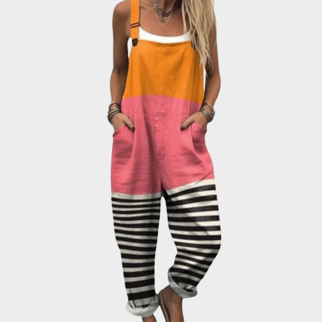 Comfortable patterned overalls — view 1
