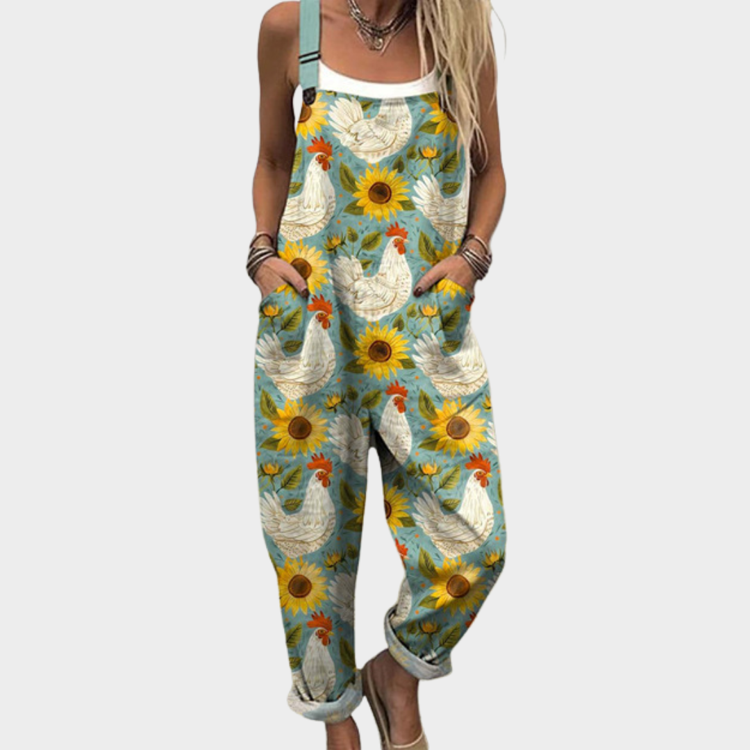 Comfortable patterned overalls — view 1